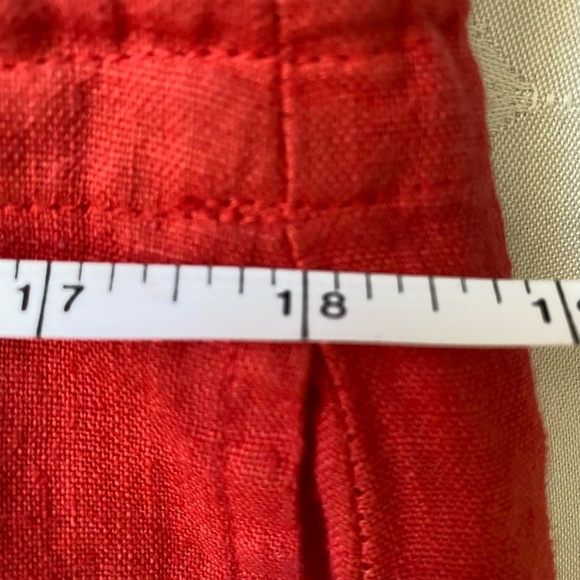 Willow Coral orange linen beach summer wide leg linen pants. boho lounge.Sz - Picture 12 of 13